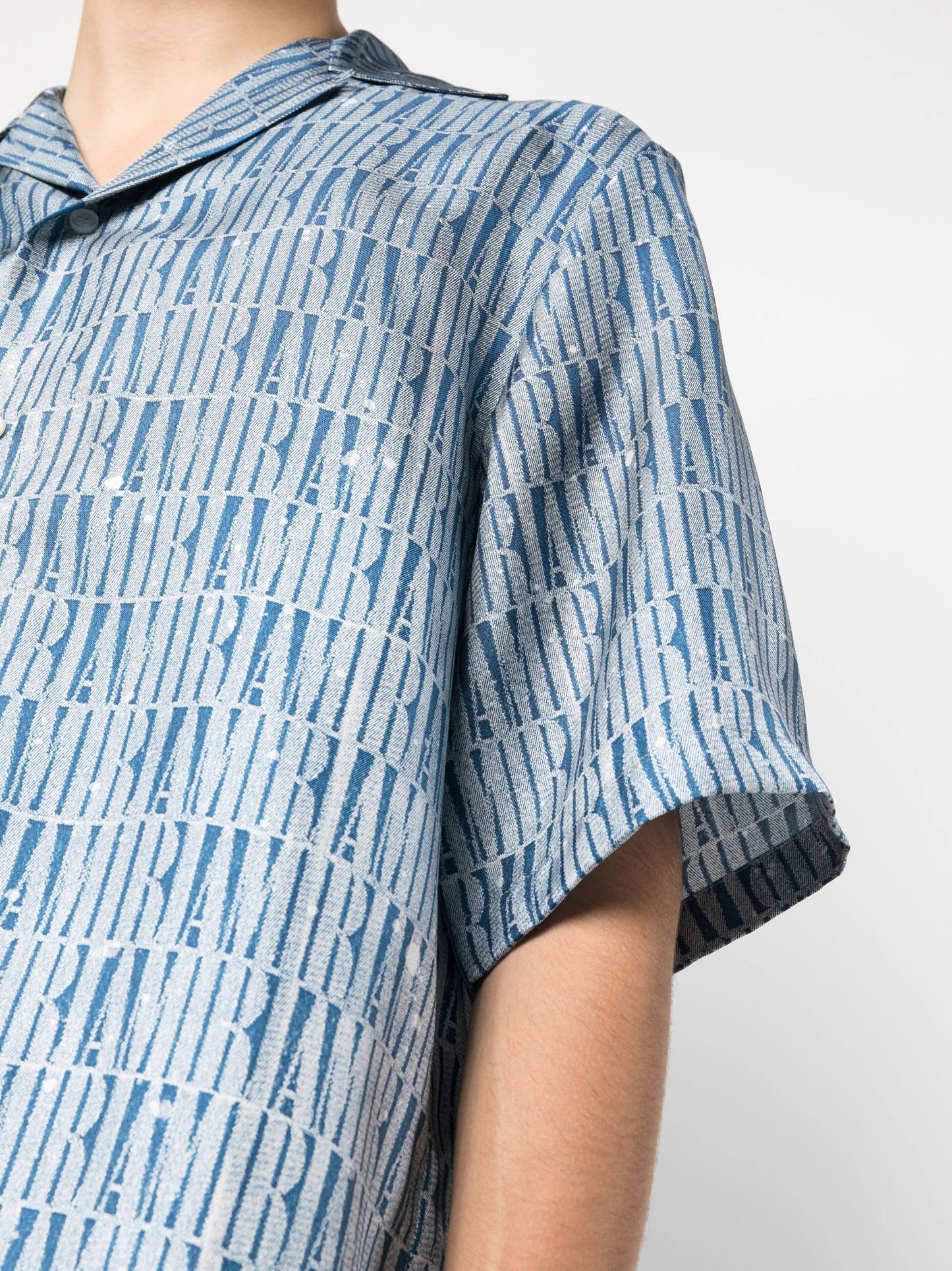 logo pattern silk shirt