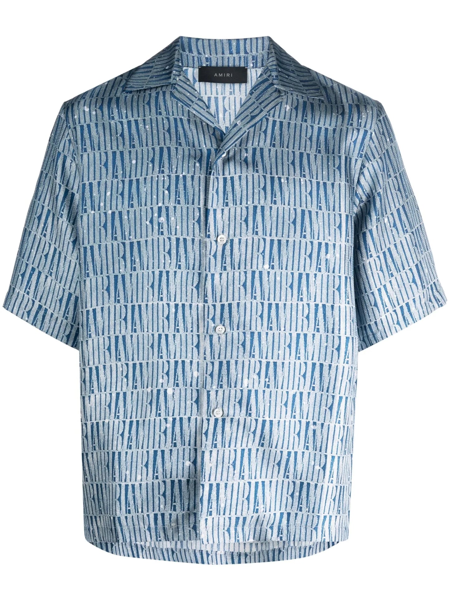 logo pattern silk shirt