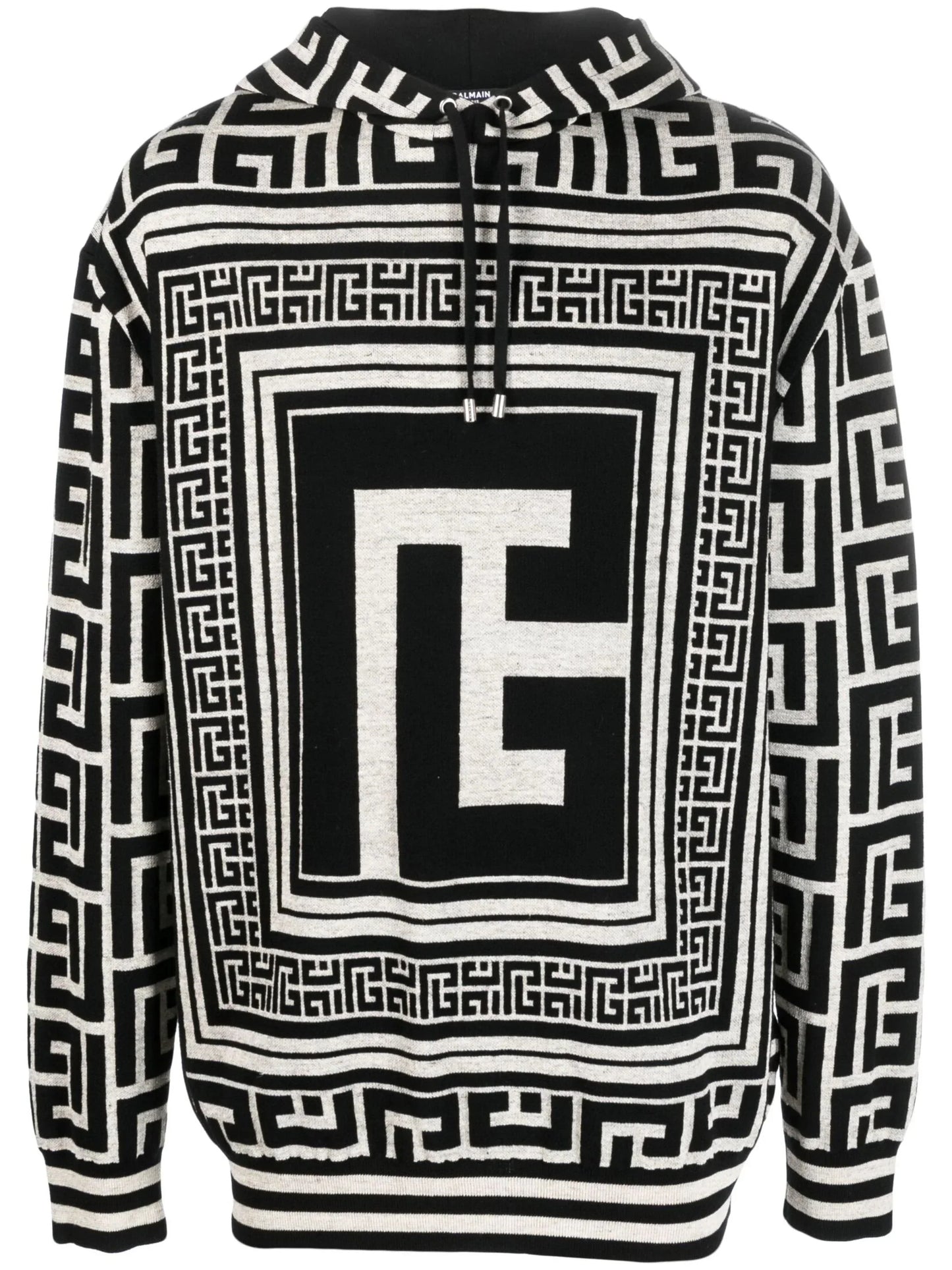 maxi monogram jacquard hoodie by balmain - bottegalusso: premier destination for modern luxury menswear