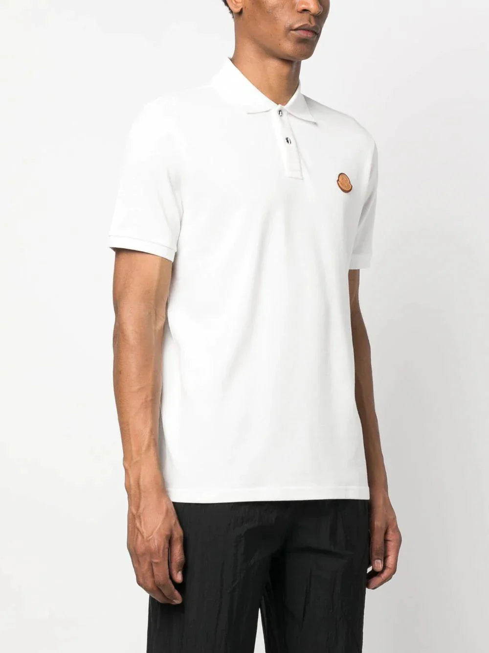 logo patch cotton polo shirt by moncler - bottegalusso: premier destination for modern luxury menswear