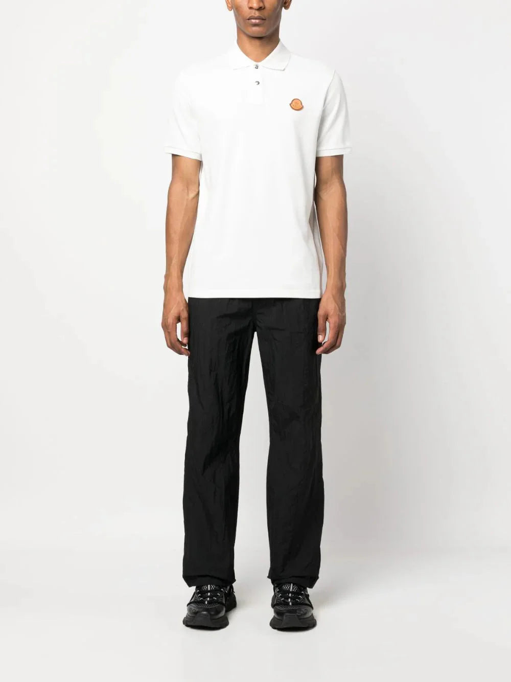 logo patch cotton polo shirt by moncler - bottegalusso: premier destination for modern luxury menswear