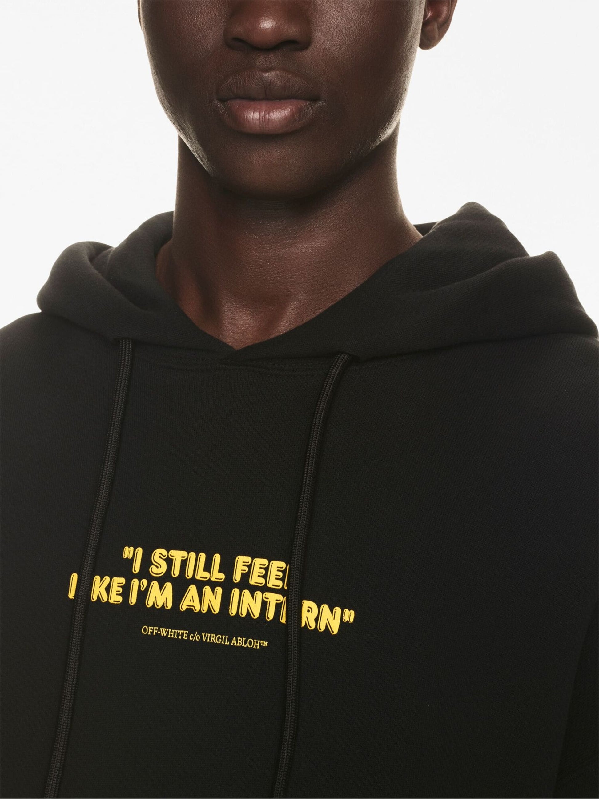 Intern Slogan Print Cotton Hoodie by Off-White - bottegalusso: Premier Destination for Modern Luxury Menswear