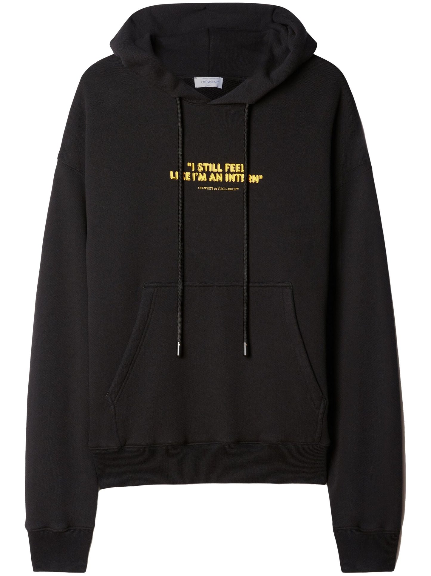 intern slogan print cotton hoodie by off-white - bottegalusso: premier destination for modern luxury menswear