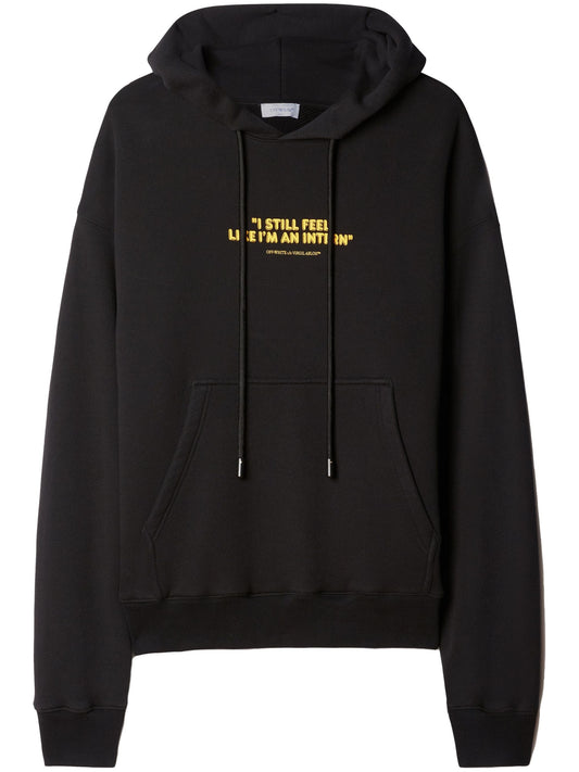 Intern Slogan Print Cotton Hoodie by Off-White - bottegalusso: Premier Destination for Modern Luxury Menswear