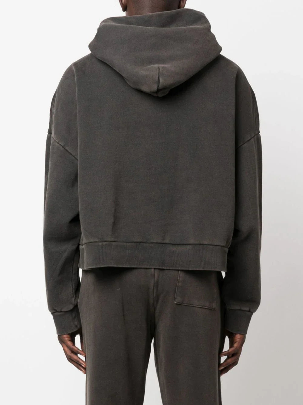 washed drop-shoulder hoodie