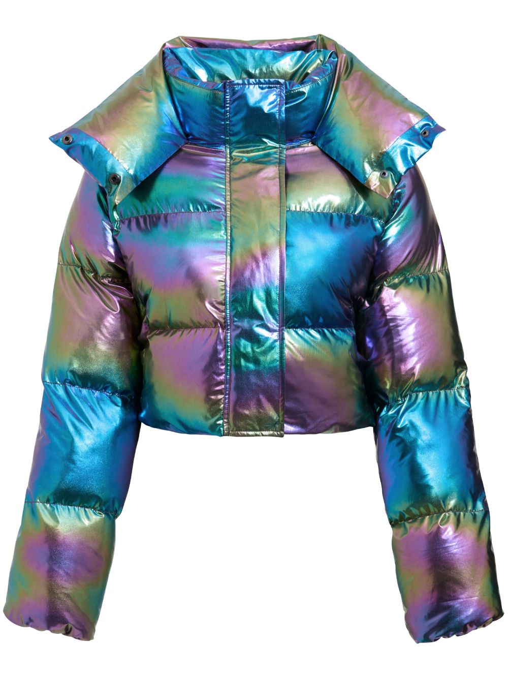 holographic-effect padded jacket