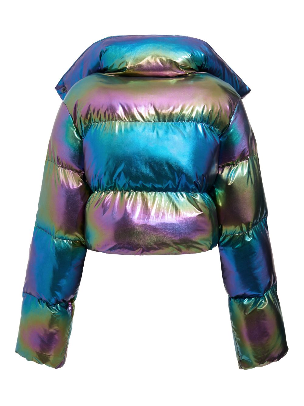 holographic-effect padded jacket