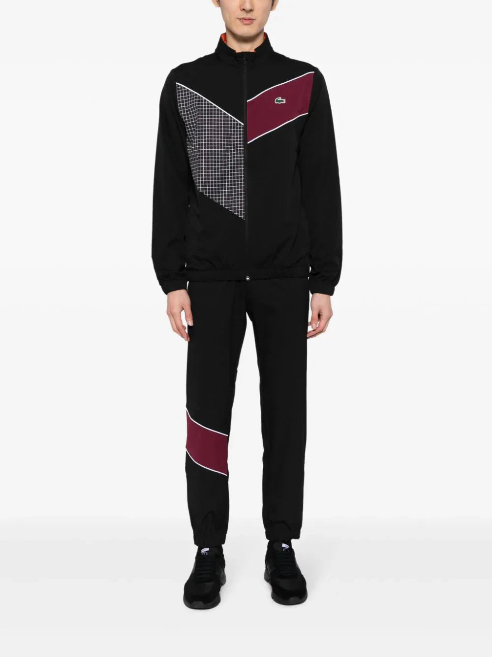 tennis colour block zip up tracksuit by lacoste - bottegalusso: premier destination for modern luxury menswear