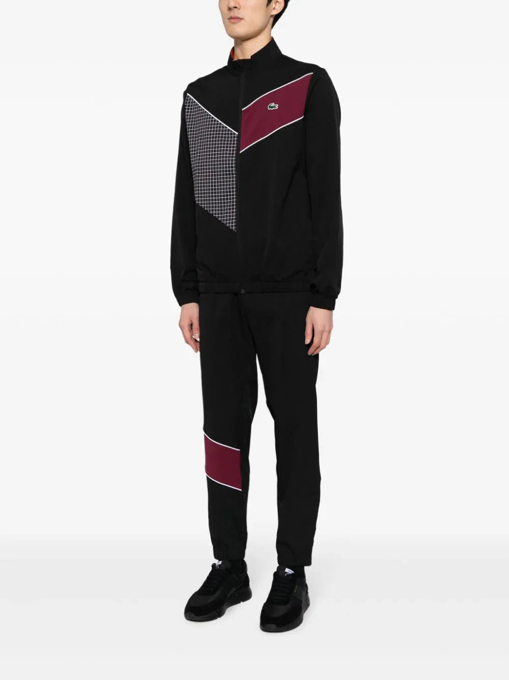 tennis colour block zip up tracksuit by lacoste - bottegalusso: premier destination for modern luxury menswear