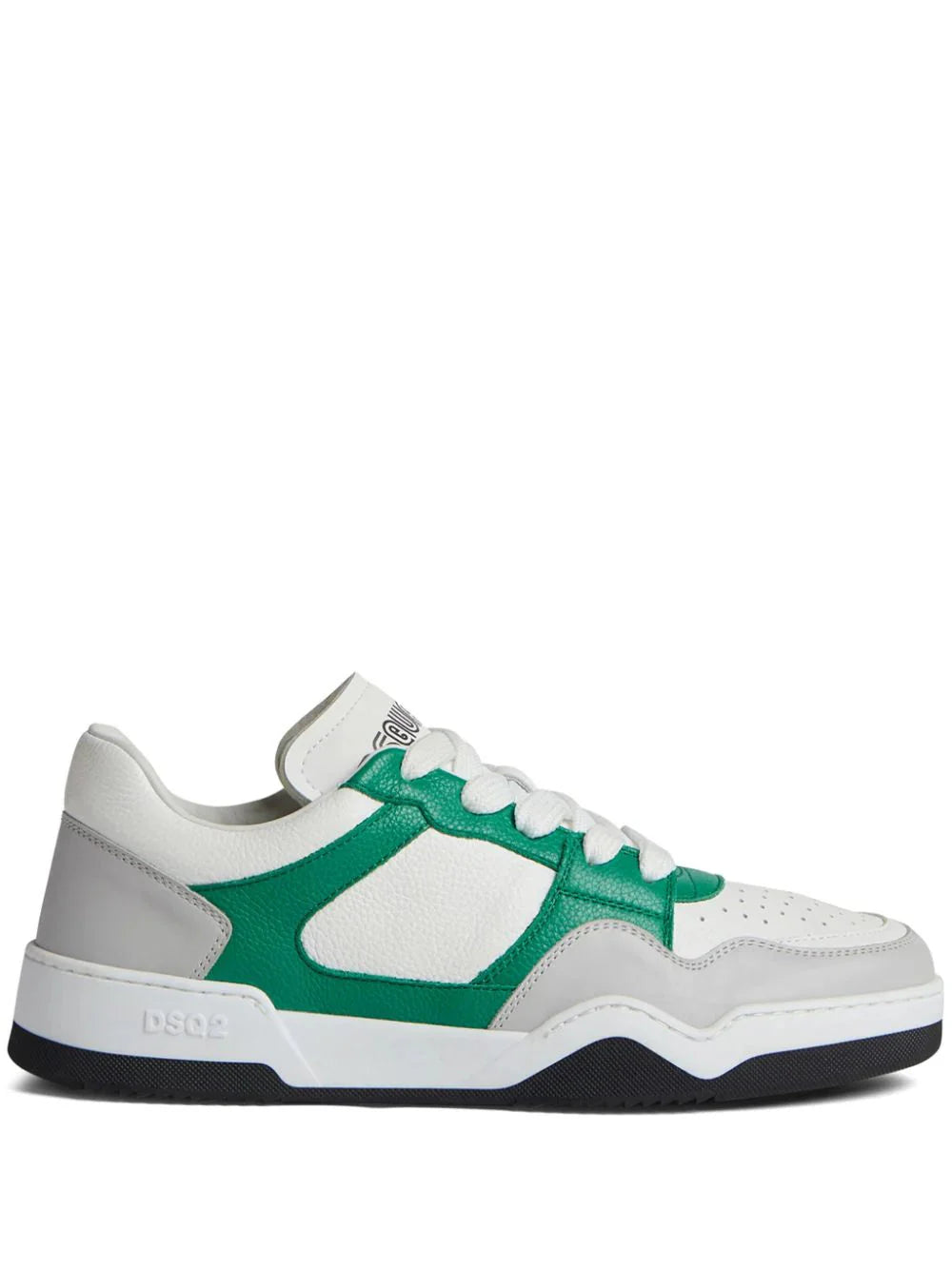 panelled leather sneakers