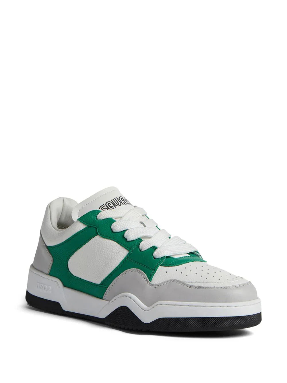 panelled leather sneakers