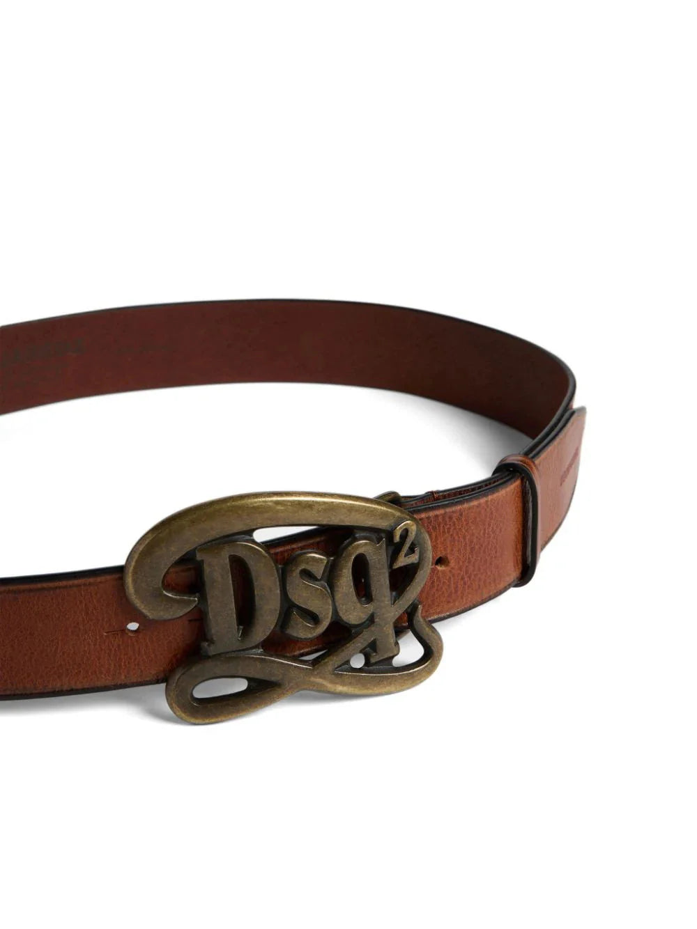 logo-buckle leather belt