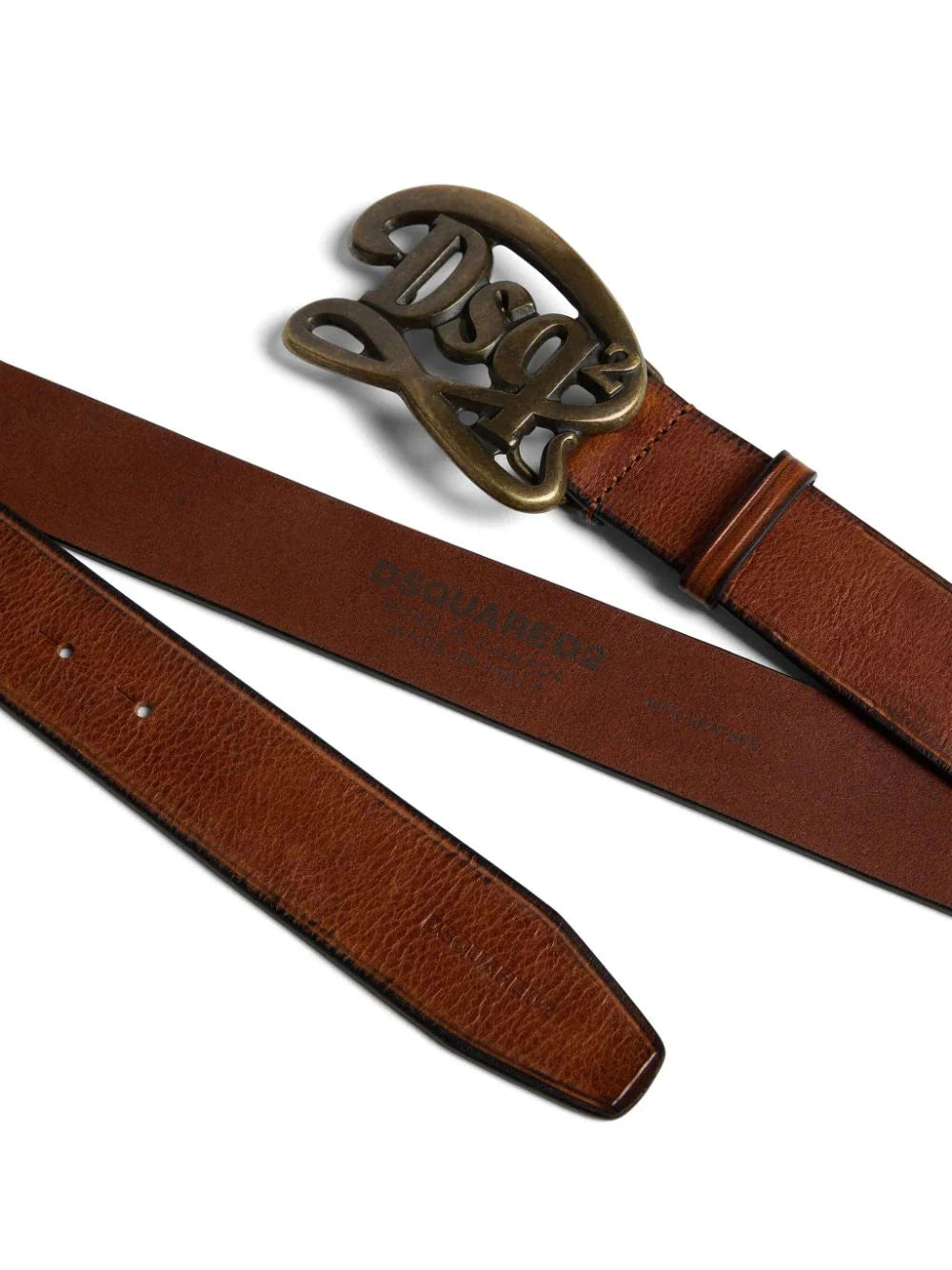 logo-buckle leather belt