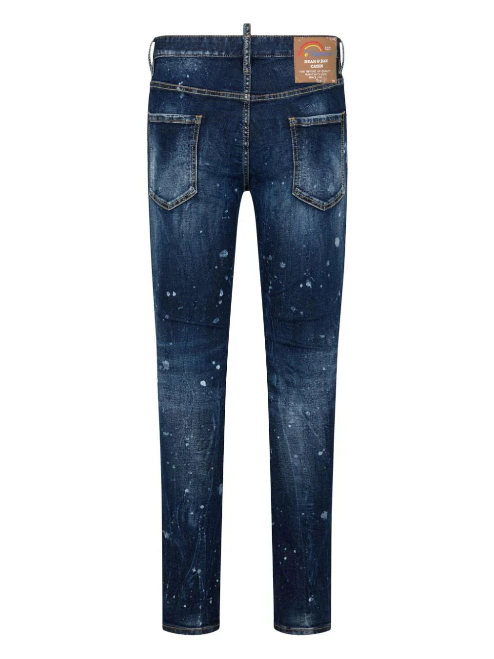 paint-splatter skinny-cut jeans