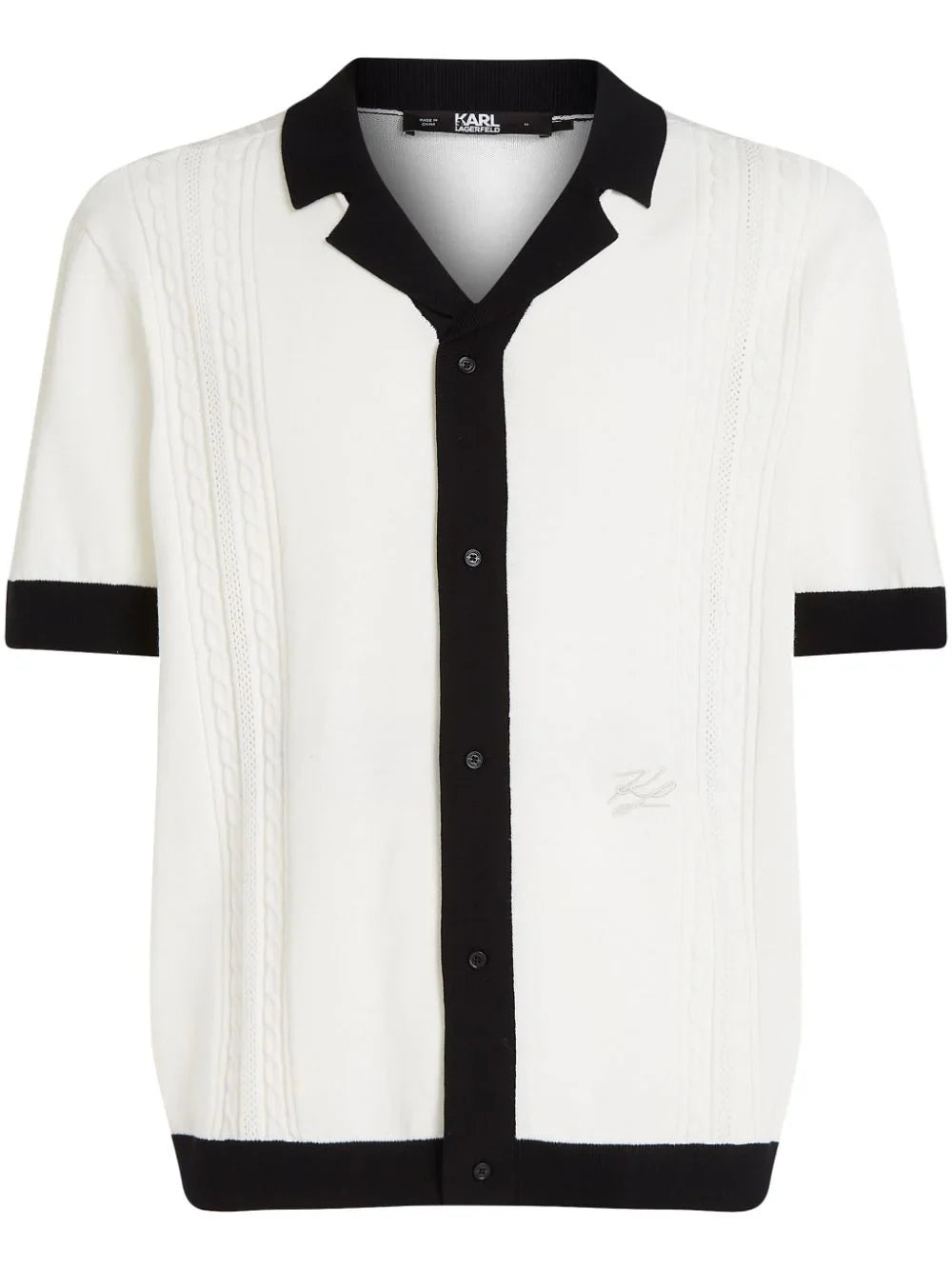 contrast-trim knitted shirt