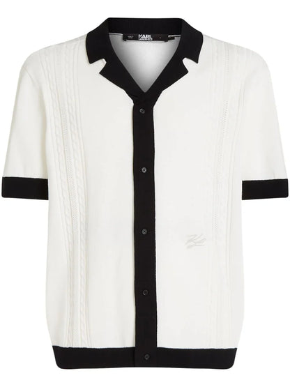 Contrast-trim knitted shirt