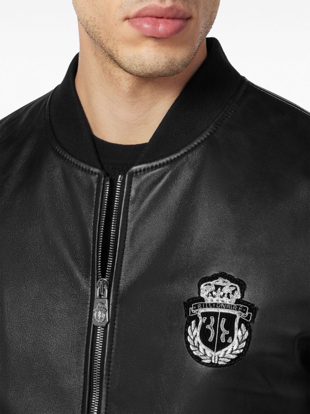 leather bomber jacket