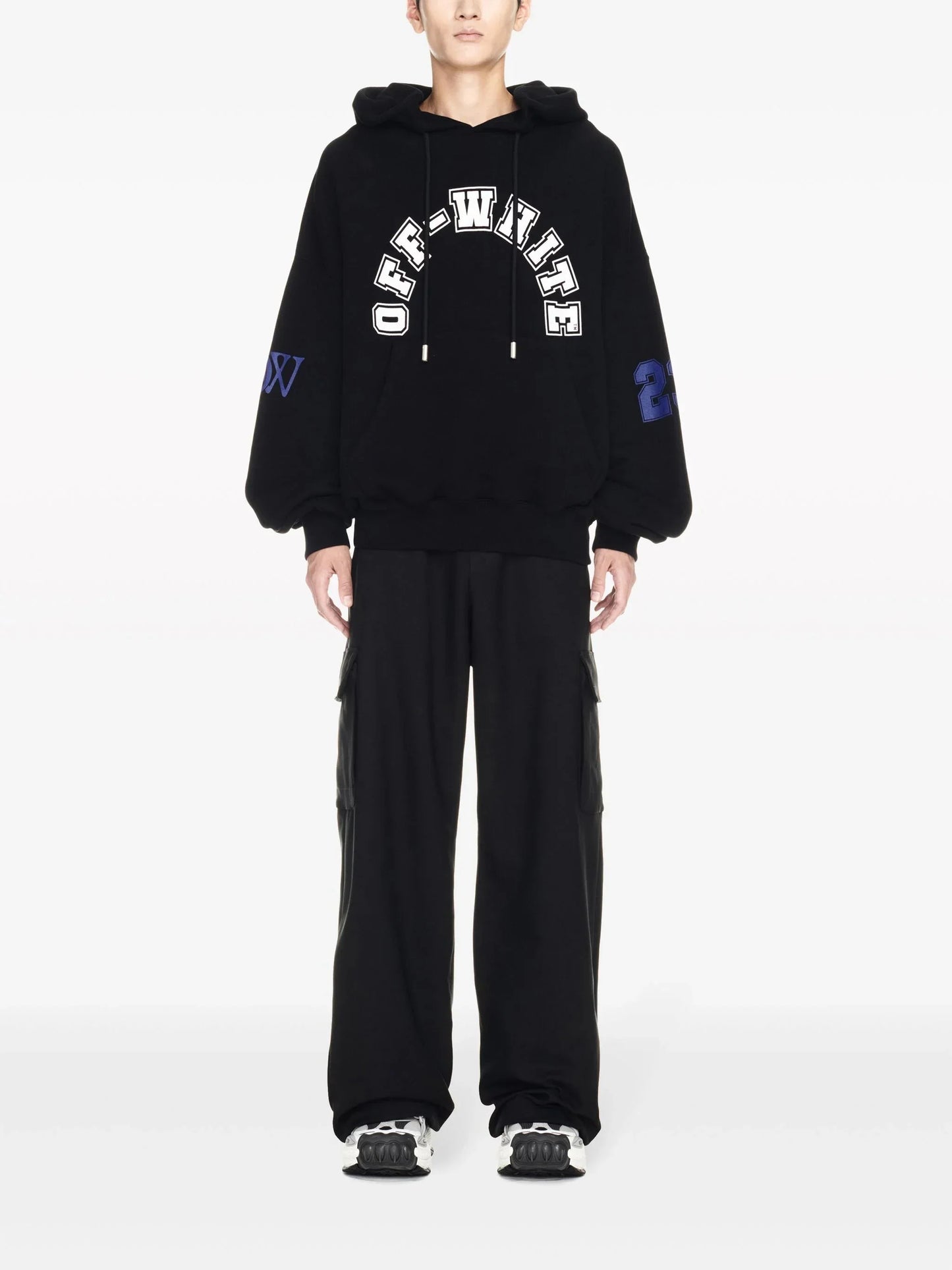 football print cotton hoodie by off-white - bottegalusso: premier destination for modern luxury menswear