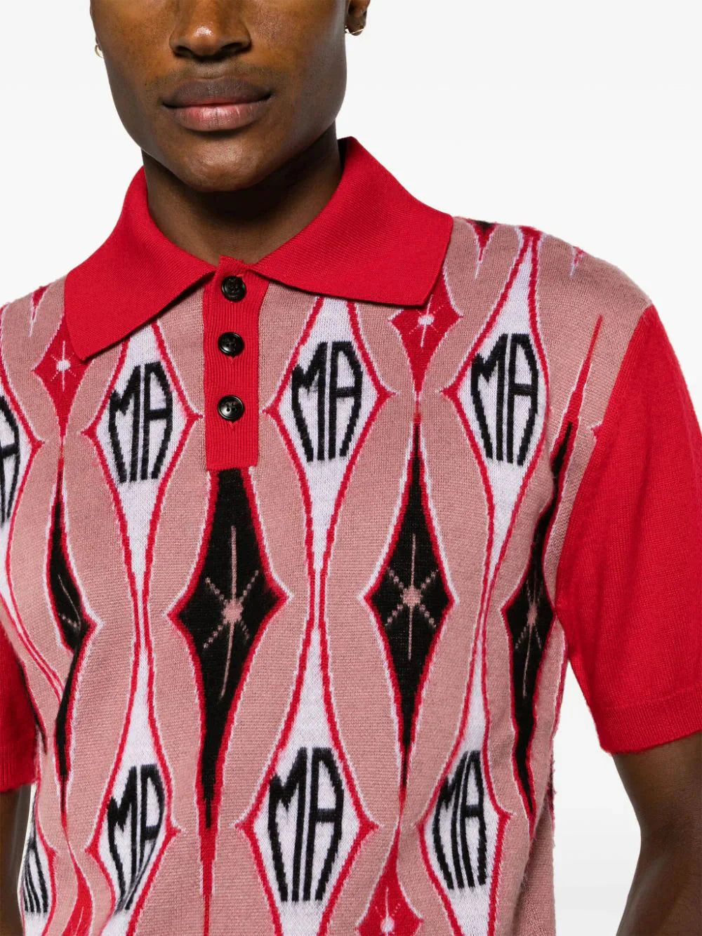 argyle jacquard polo shirt by amiri - bottegalusso: premier destination for modern luxury menswear