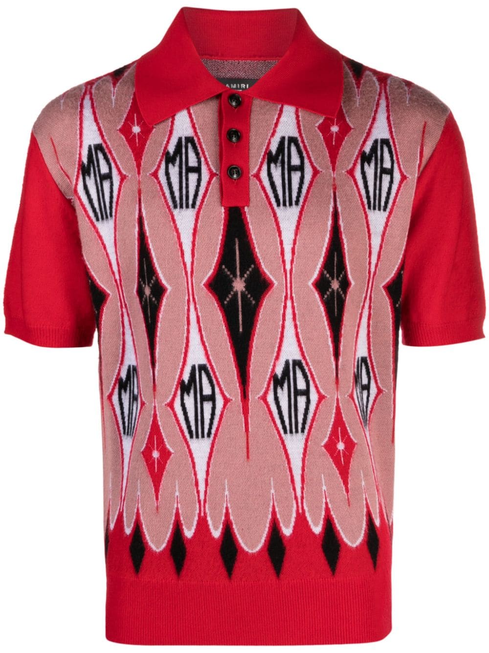 argyle jacquard polo shirt by amiri - bottegalusso: premier destination for modern luxury menswear