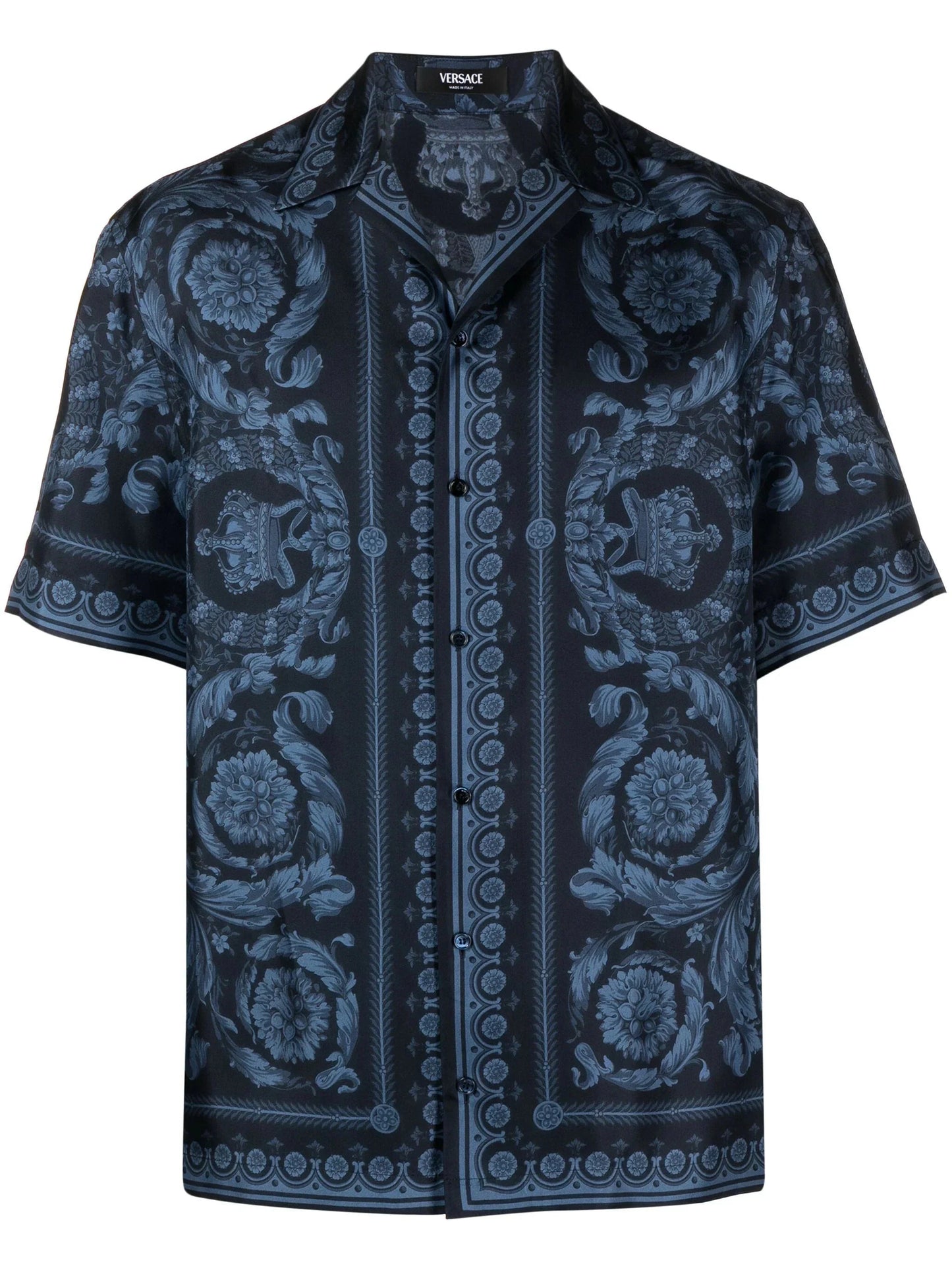 barocco print silk shirt