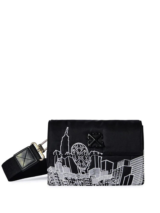 Soft Jitney 1.4 NY Skyline Arrow-plaque shoulder bag