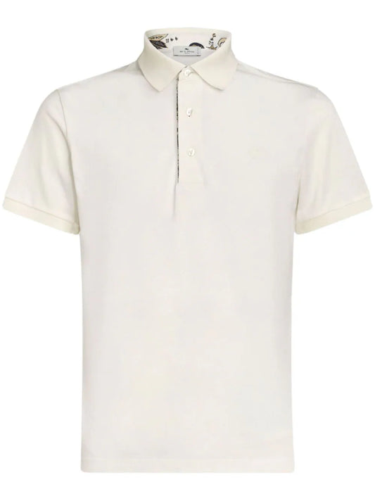 Embroidered cotton polo shirt