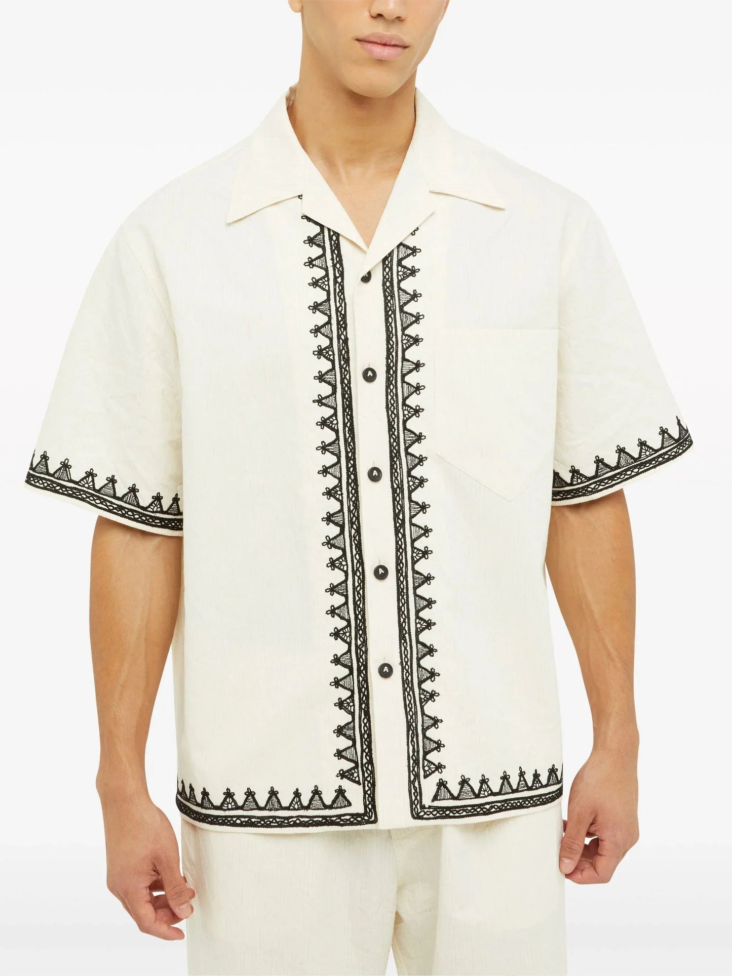 akasha embroidered edge shirt