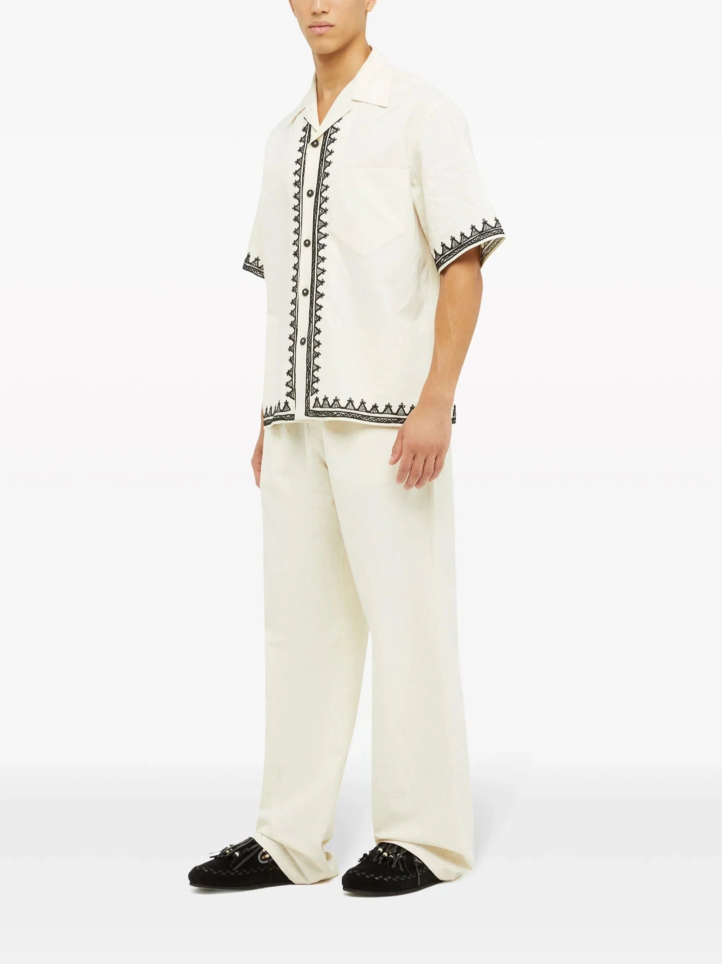 akasha embroidered edge shirt