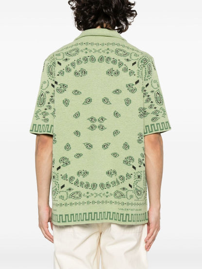 Bandana-jacquard cotton shirt