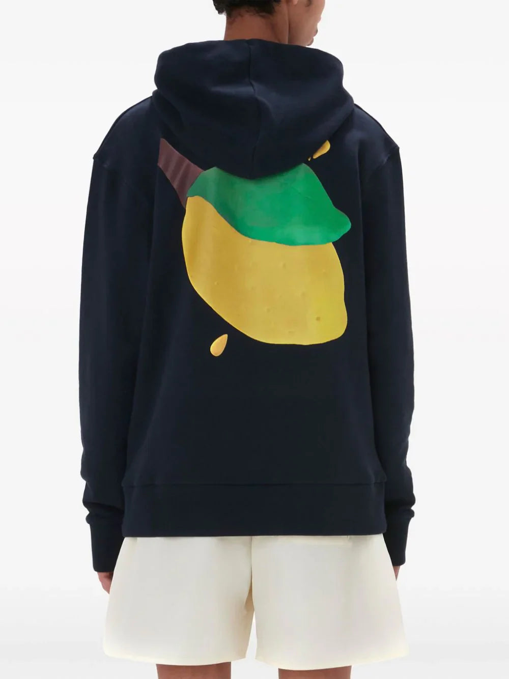 lemon-print cotton hoodie