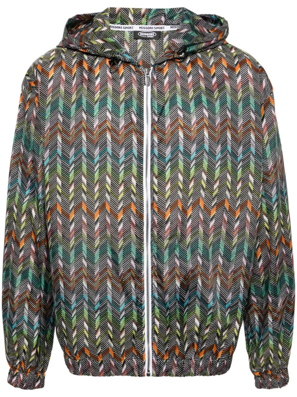 chevron-print hooded jacket