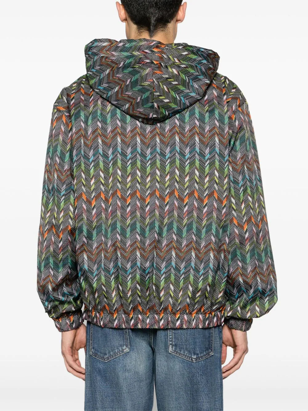 chevron-print hooded jacket