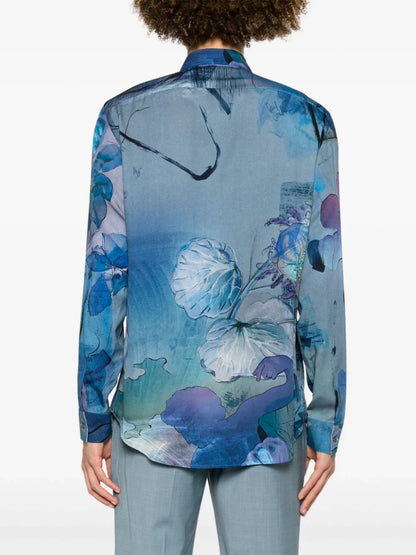 illustration-print long-sleeve shirt