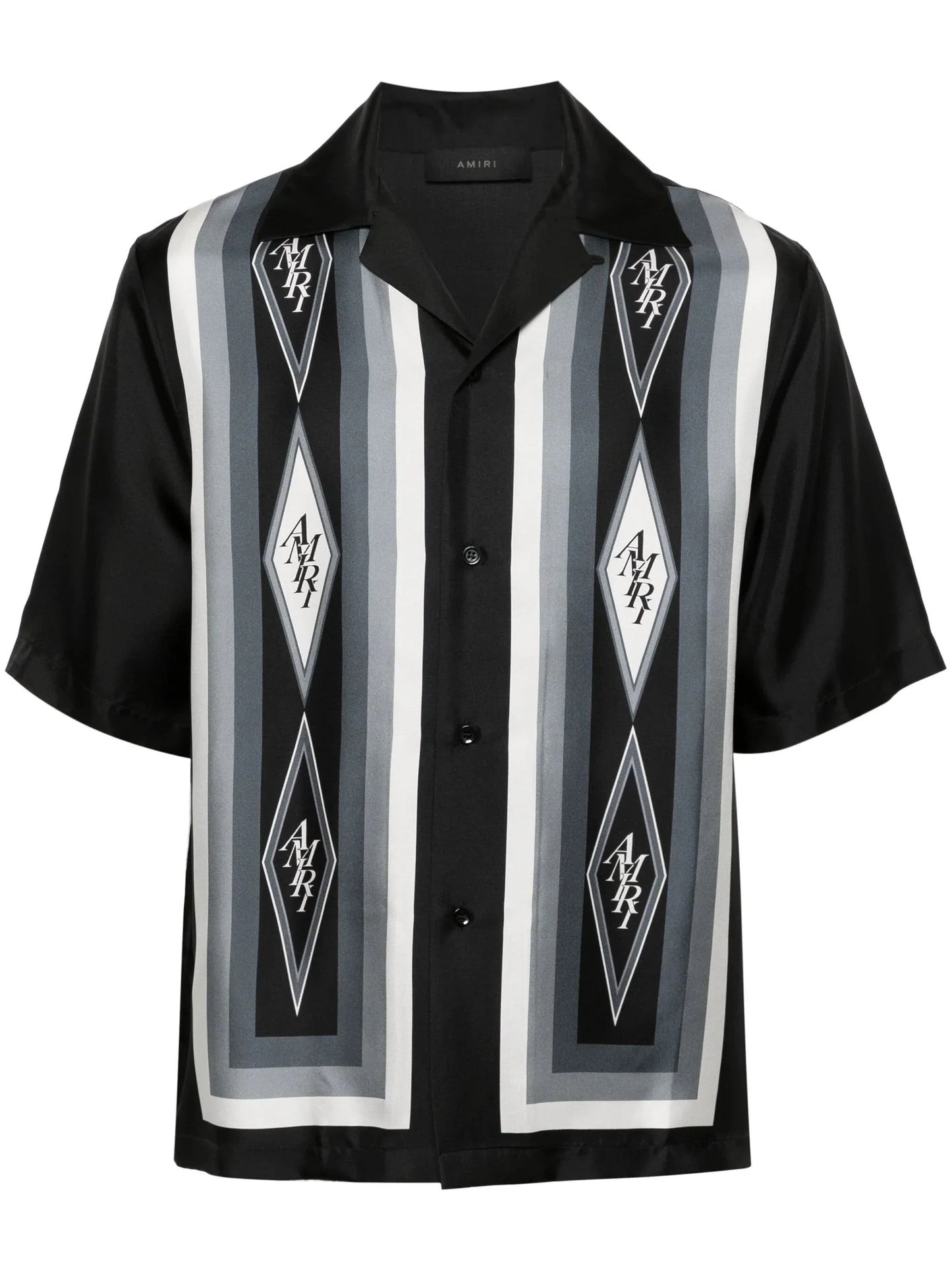 logo print silk shirt