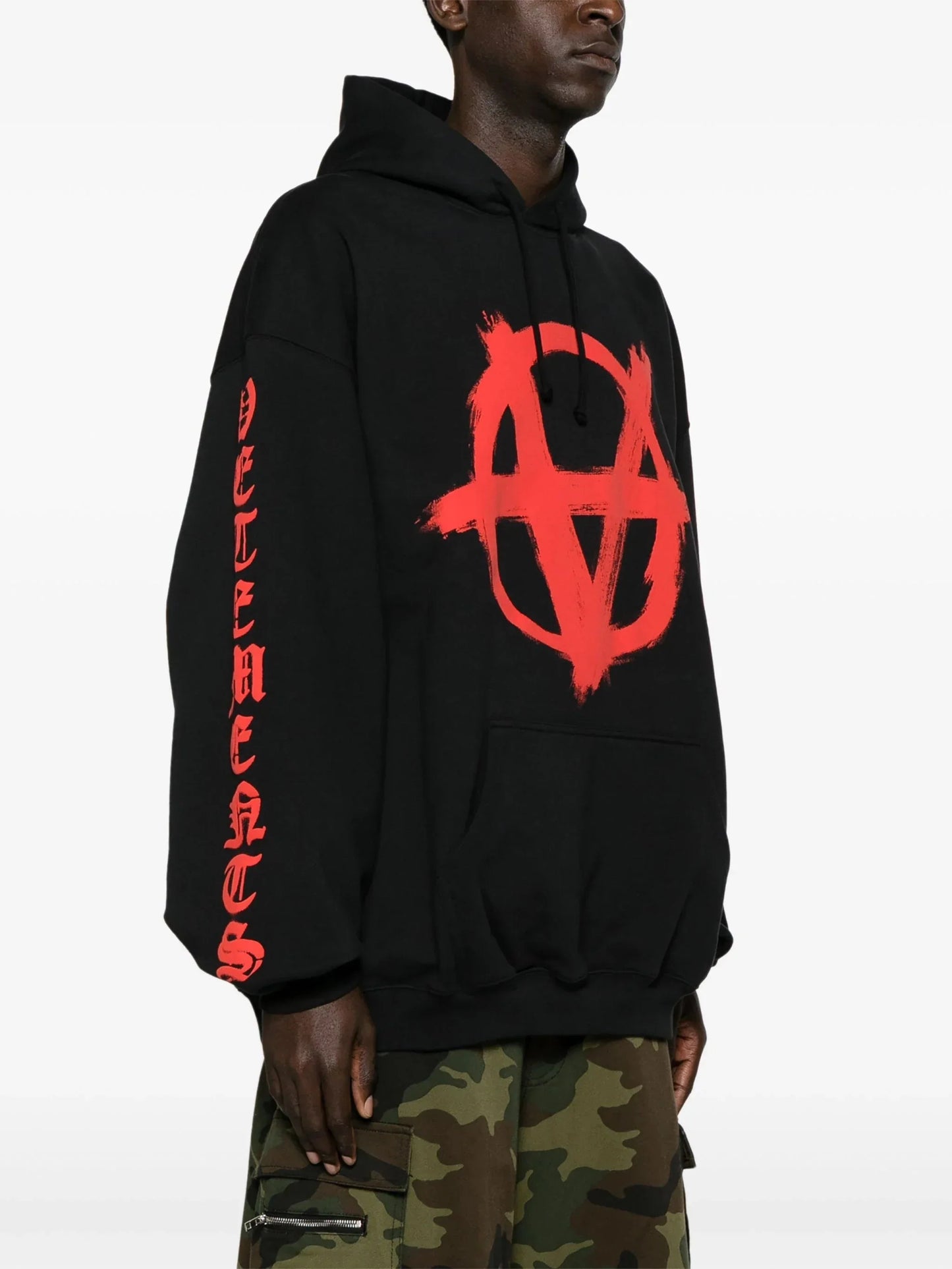 reverse anarchy printed hoodie by vetements - bottegalusso: premier destination for modern luxury menswear