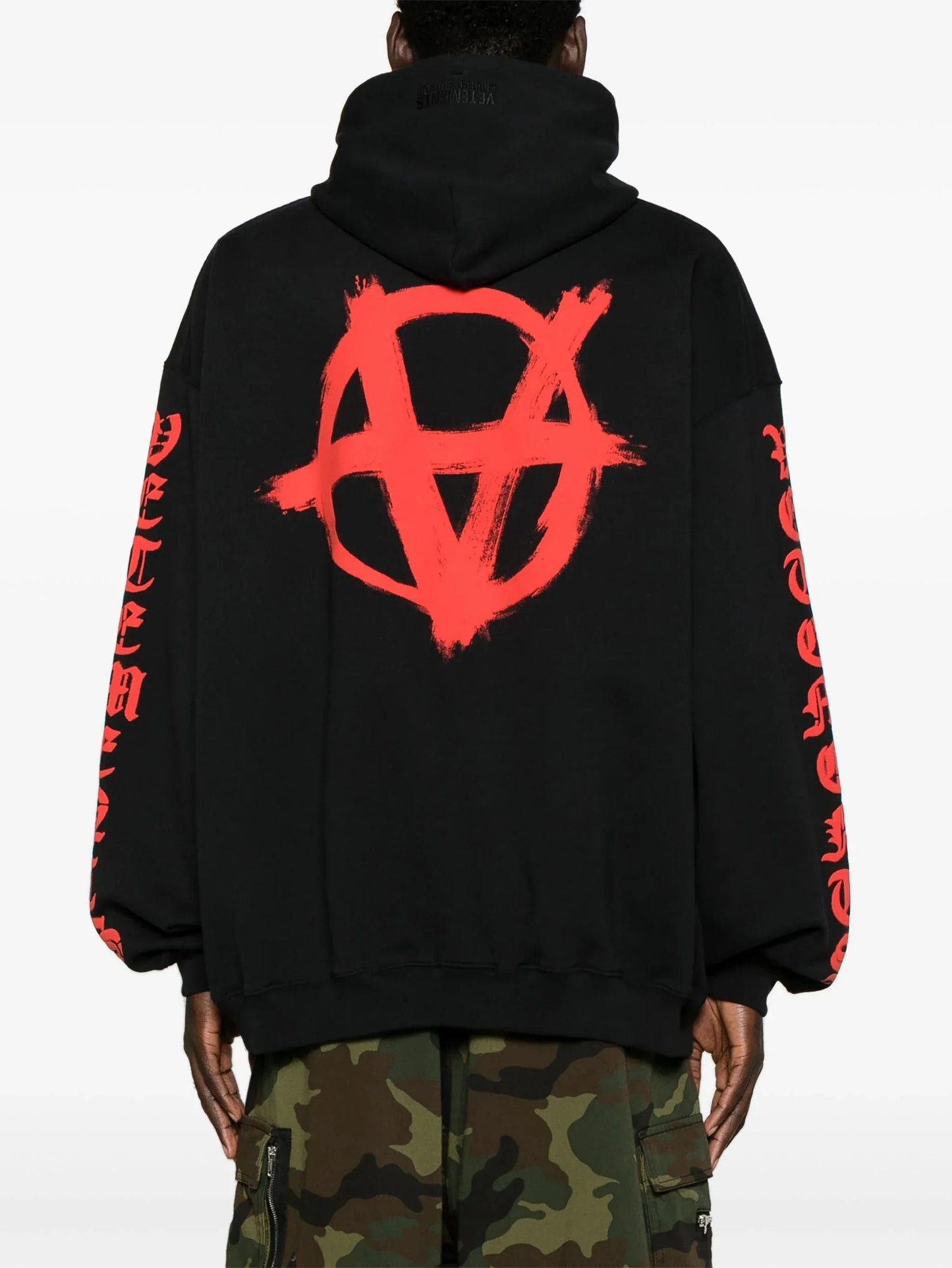 reverse anarchy printed hoodie by vetements - bottegalusso: premier destination for modern luxury menswear