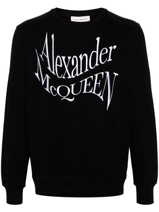 Logo-embroidered cotton sweatshirt