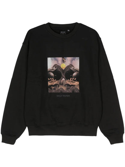 Landscape-print cotton sweatshirt