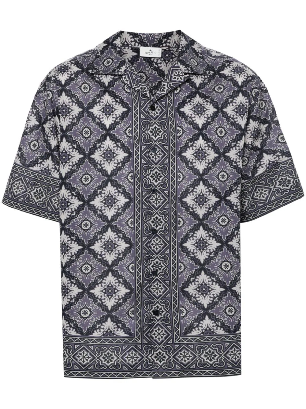 abstract-print cotton shirt