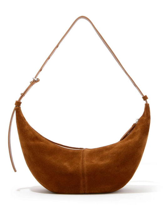 Slide suede shoulder bag