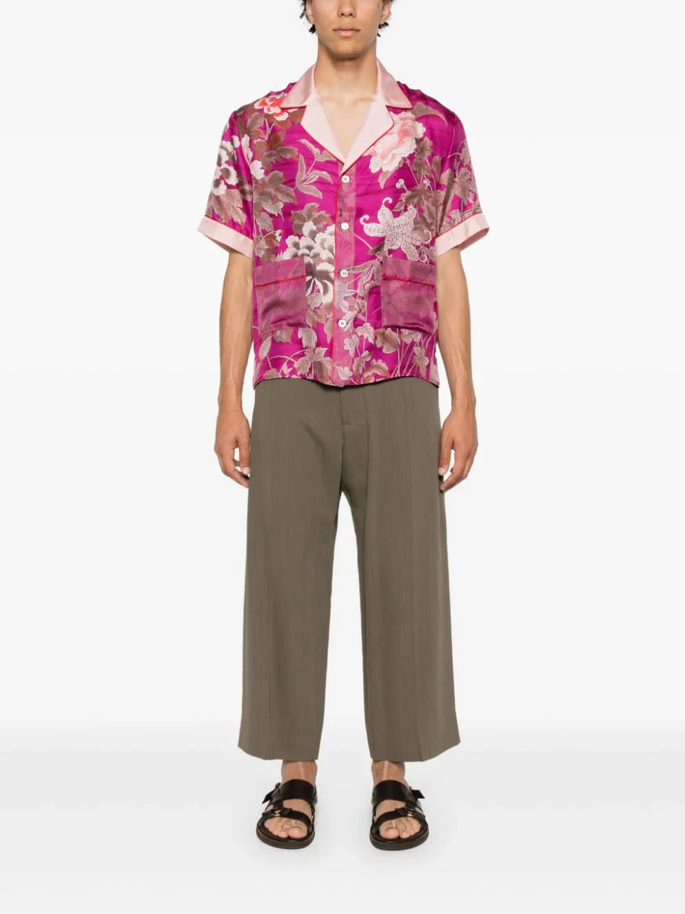 aloe floral-print silk shirt