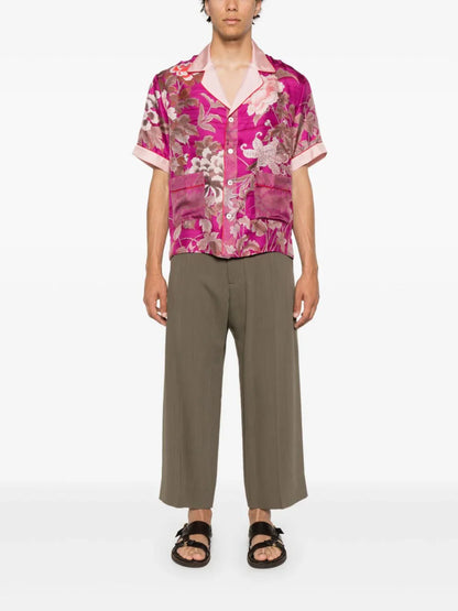 Aloe floral-print silk shirt