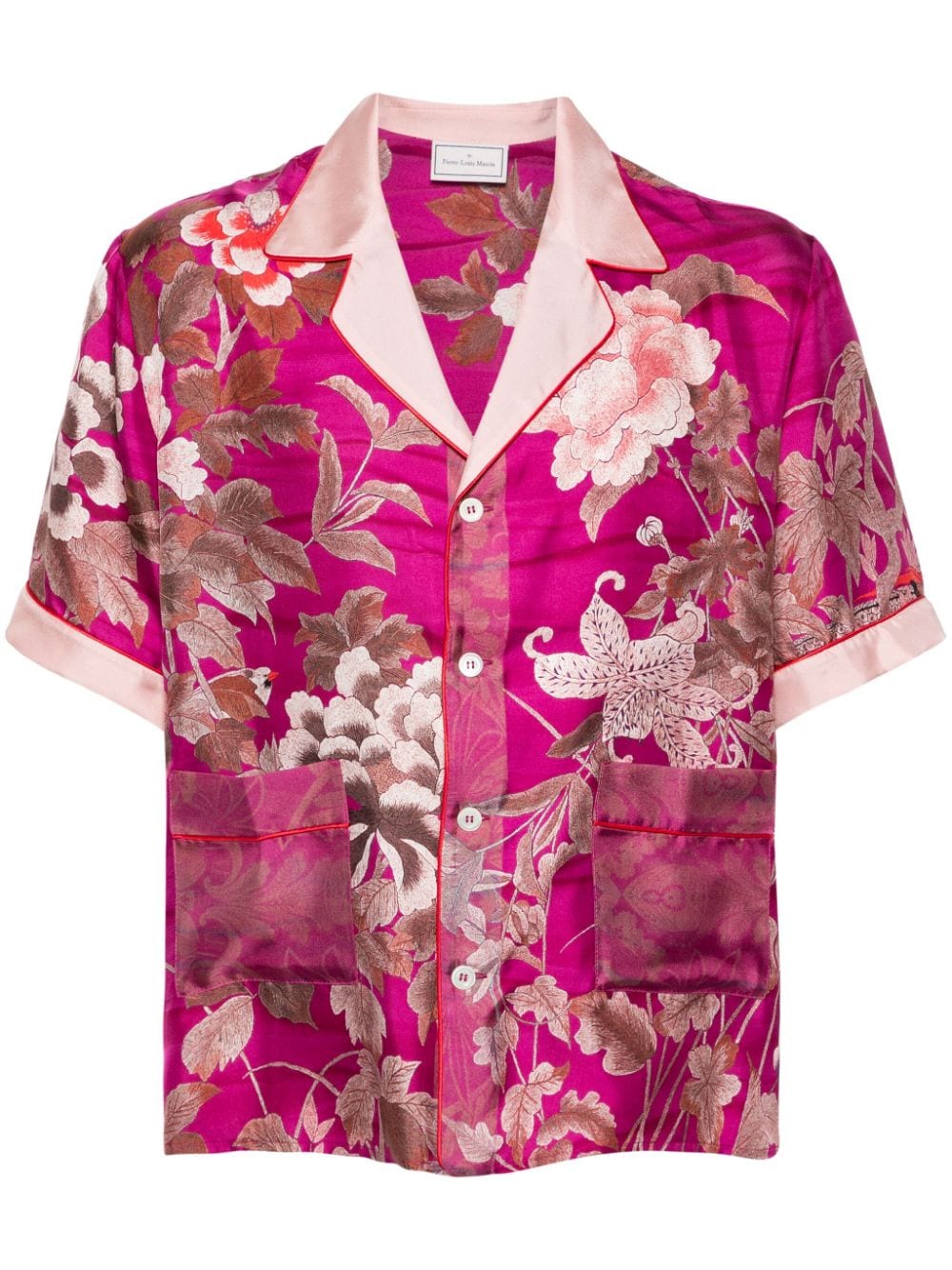 aloe floral-print silk shirt