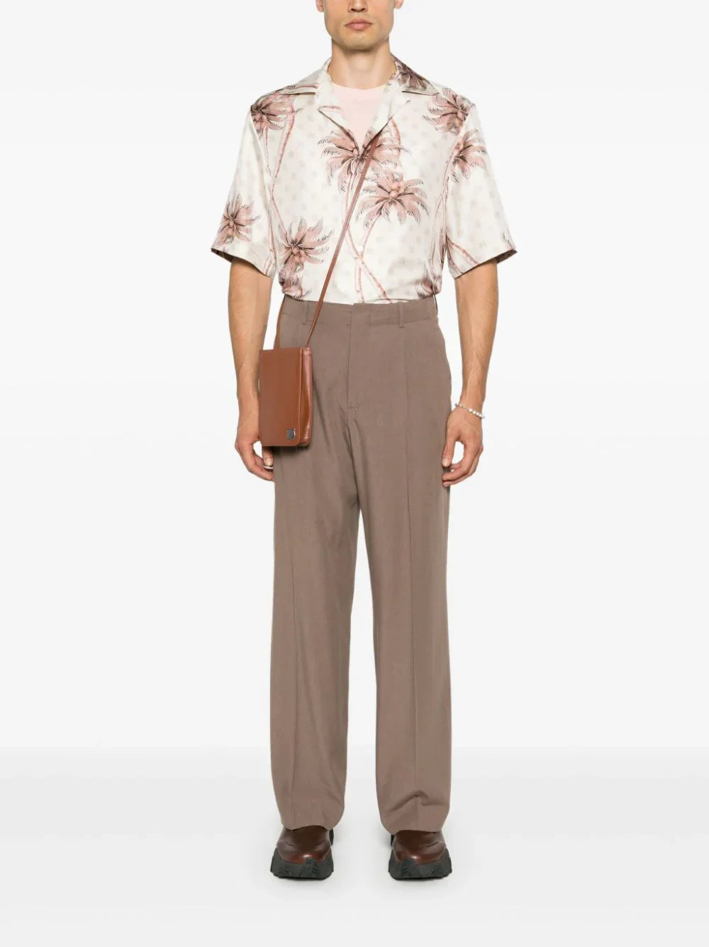 twisted palms silk shirt