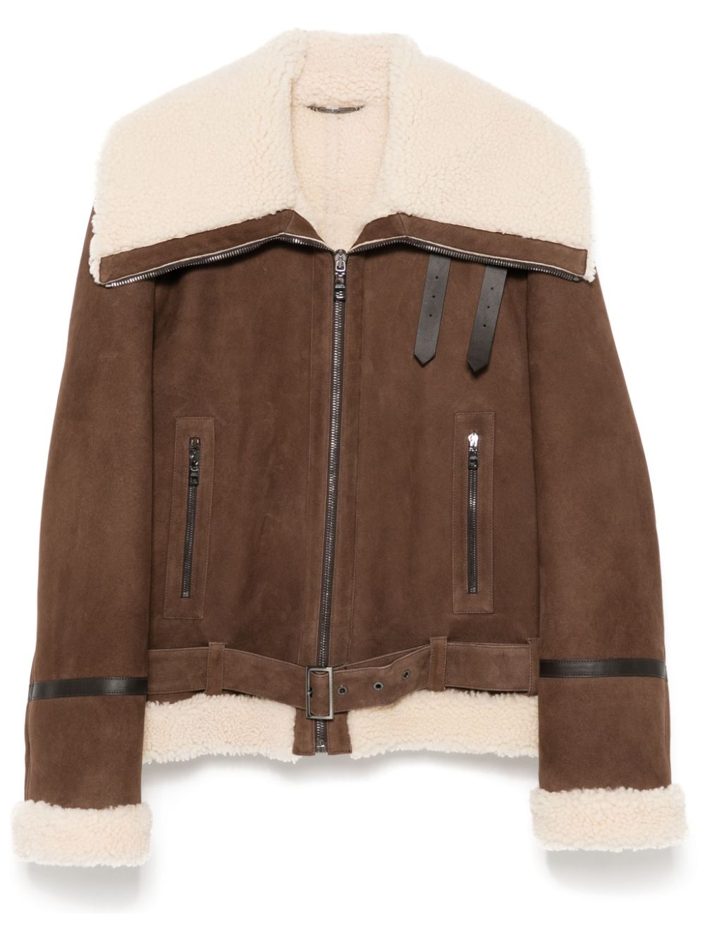 shearling-trim jacket