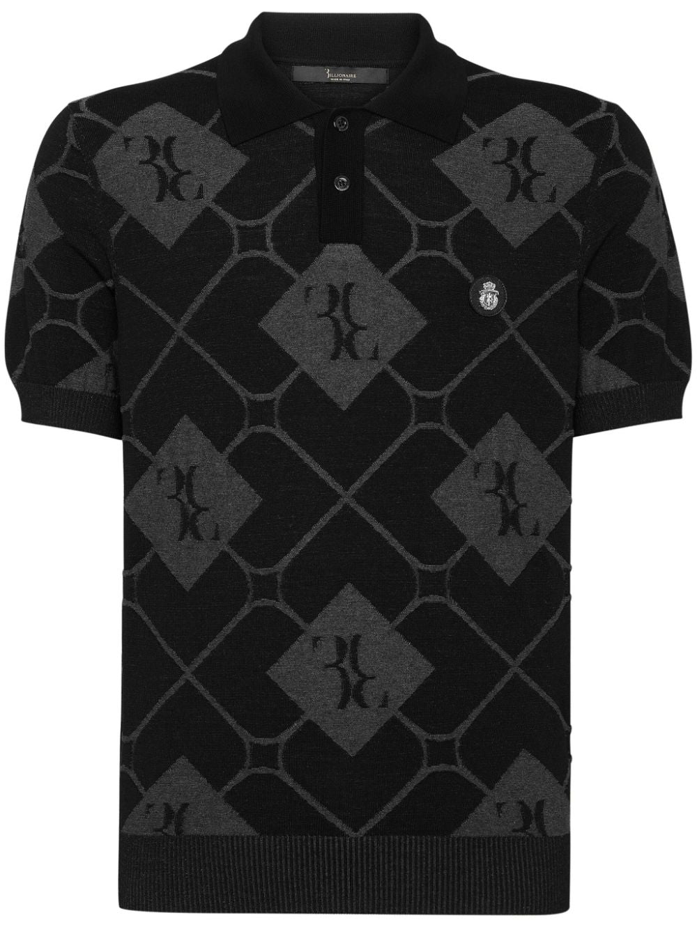 intarsia-knit polo shirt