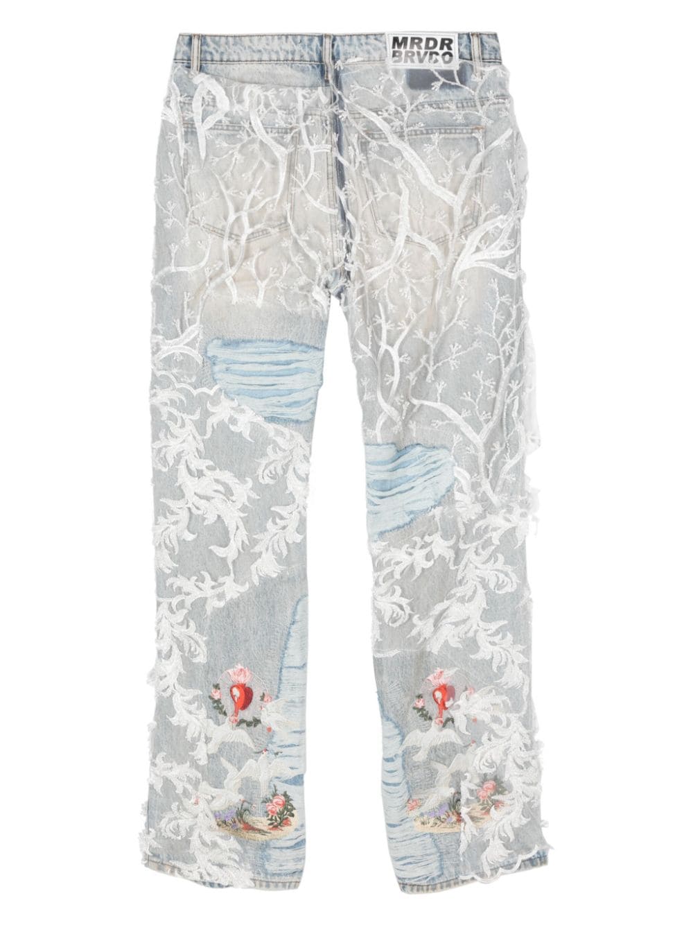 chalice embroidered staright-leg jeans