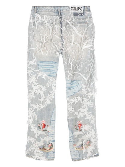 Chalice embroidered staright-leg jeans