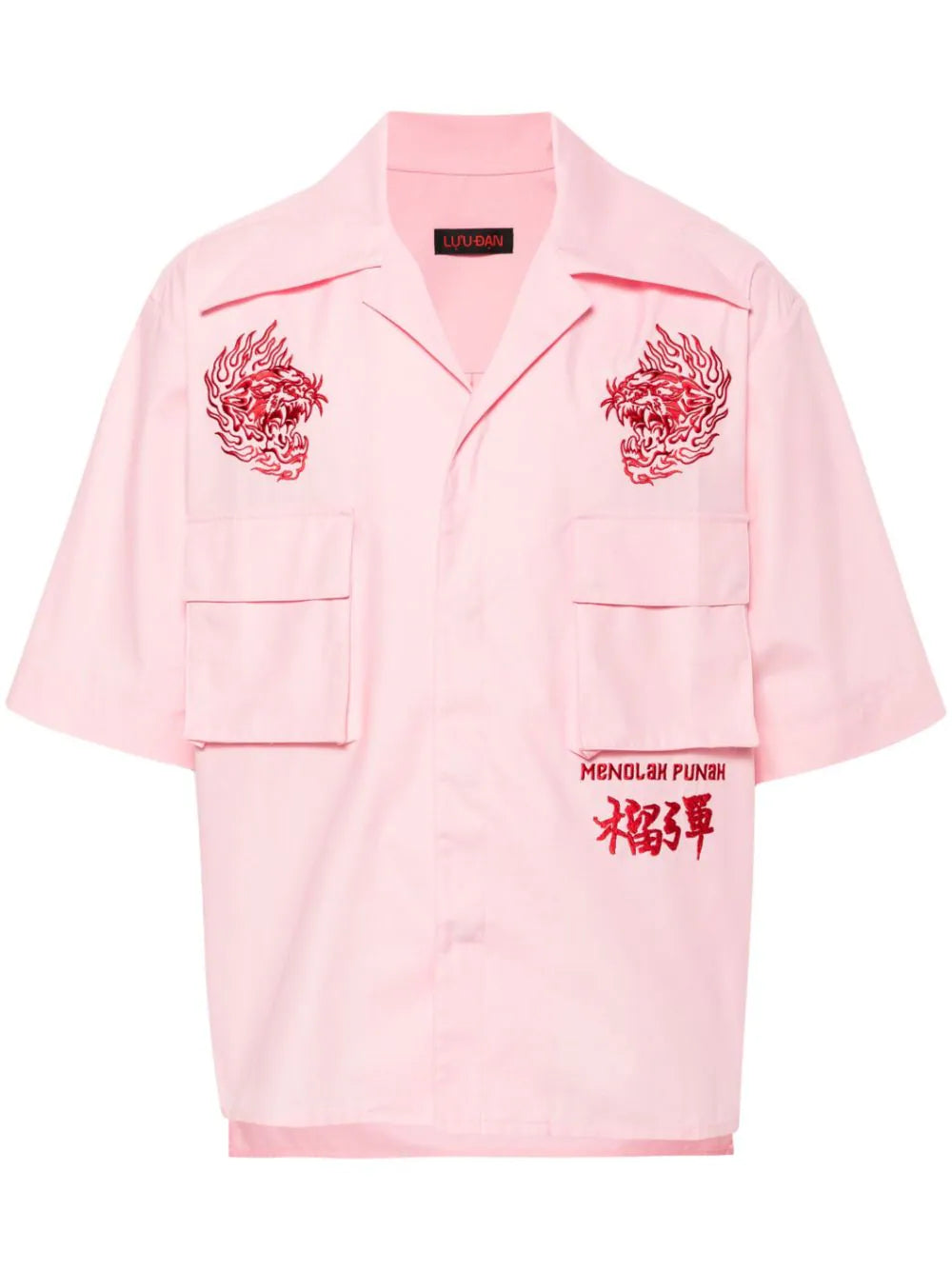 hustler embroidered shirt